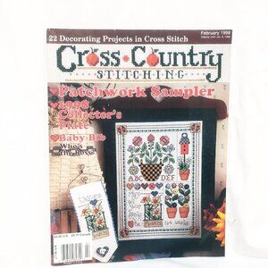 Cross Country Stitching Stitch Magazine Feb 1998 Baby Bib Boss Patchwork Sampler